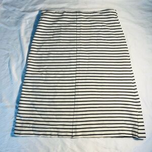 LOFT Black and White Striped Pencil Skirt